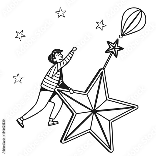 magic wand and stars