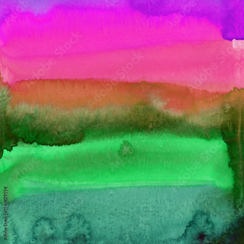 Bright painted watercolor rainbow texture. Hand drawn background with text place