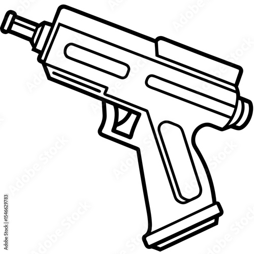 Precision Nail Gun Minimalist Line Illustration