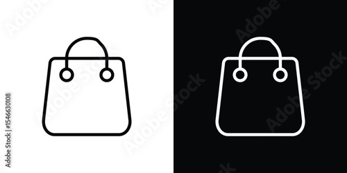 Shopping bag icon in black. flat graphic vector icon