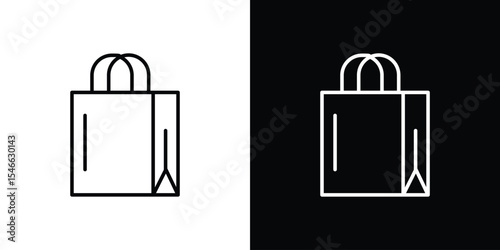 Shopping bag icon in black. flat graphic vector icon