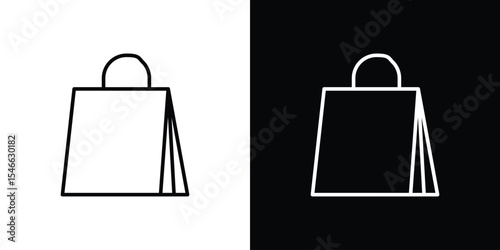 Shopping bag icon in black. flat graphic vector icon