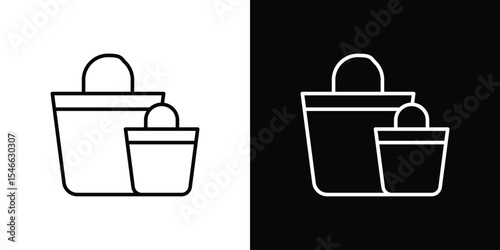 Shopping Bags icon in black. flat graphic vector icon