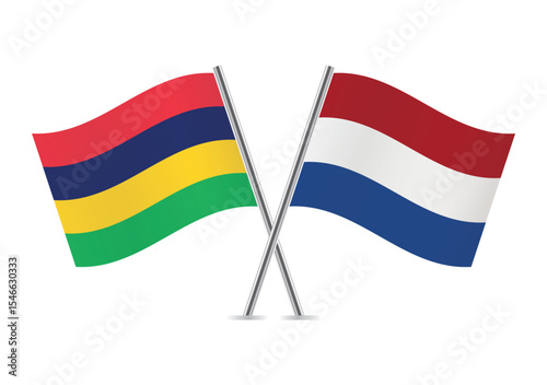 Fototapeta Mauritius and the Netherlands crossed flags