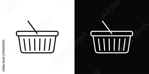 Shopping basket icon in black. flat graphic vector icon