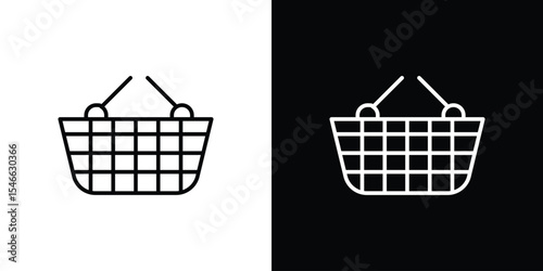 Shopping basket icon in black. flat graphic vector icon