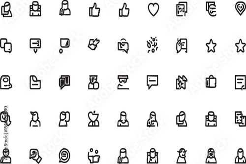Free Vector Line Icons Social Media, User Interface, and More
