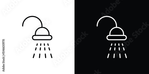 Shower Head icon in black. flat graphic vector icon