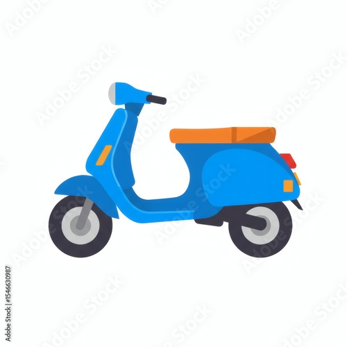 A vibrant blue vintage scooter illustration perfect for travel blogs websites and transportation themed designs showcasing classic Italian scooter style.