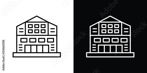 Showroom icon in black. flat graphic vector icon