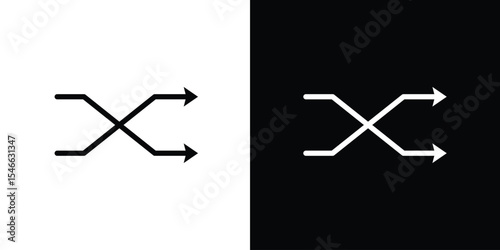 Shuffle icon in black. flat graphic vector icon