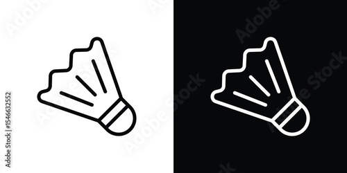 Shuttlecock icon in black. flat graphic vector icon