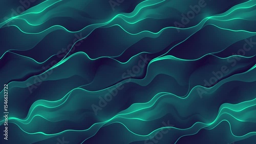Abstract teal waves with glowing edges digital visuals for artistic backgrounds
