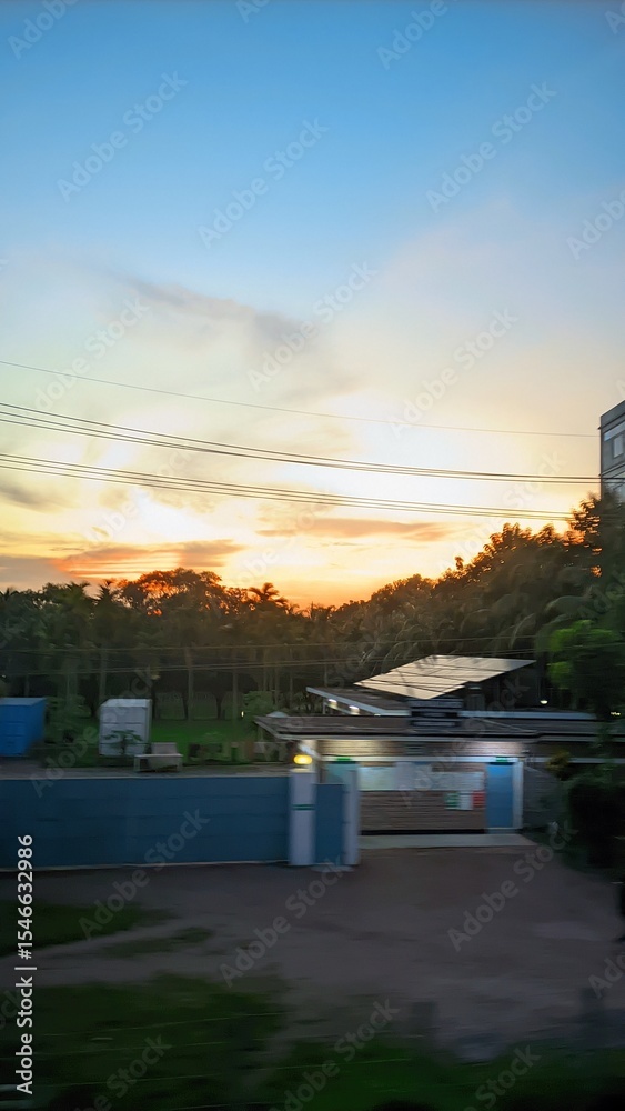 Obraz premium sunset in the city