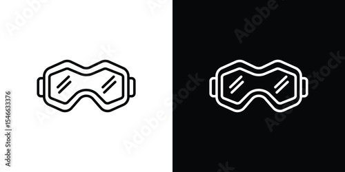 Ski goggles icon in black. flat graphic vector icon