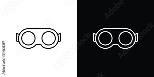 Ski goggles icon in black. flat graphic vector icon