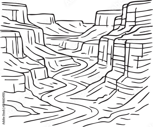 Canyon landscape illustration