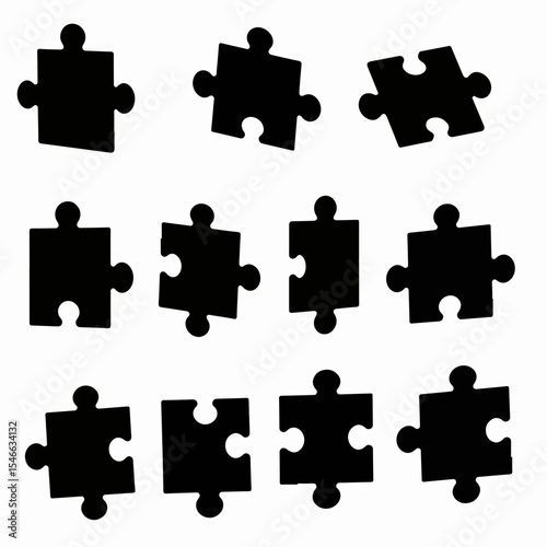 Puzzle pieces collection for creative designs.