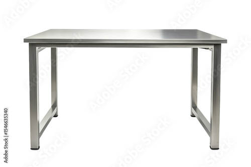 A sturdy stainless steel table ready for work showcasing industrial design with a promise of on transparent background