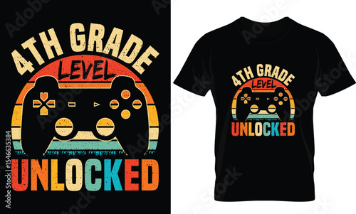 4th grade level unlocked back to school t-shirt
