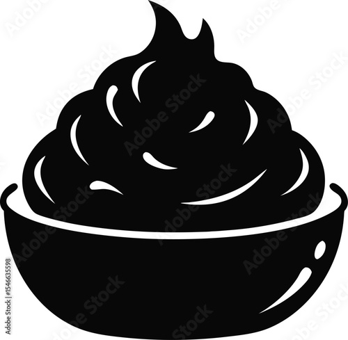 Mashed Potatoes silhouette vector on a white background