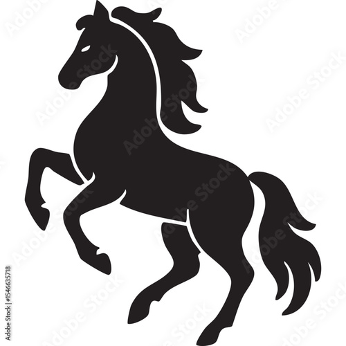 Horse rearing silhouette