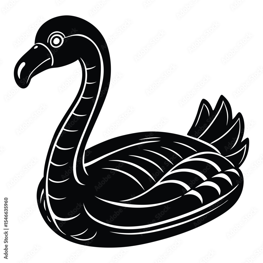Naklejka premium black swan vector illustration