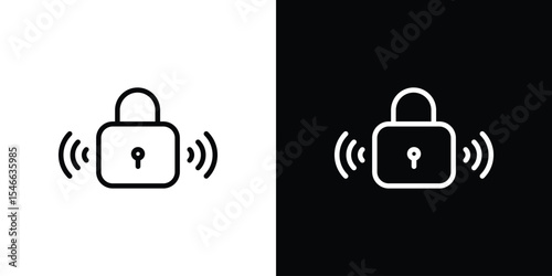 Smart lock icon in black. flat graphic vector icon