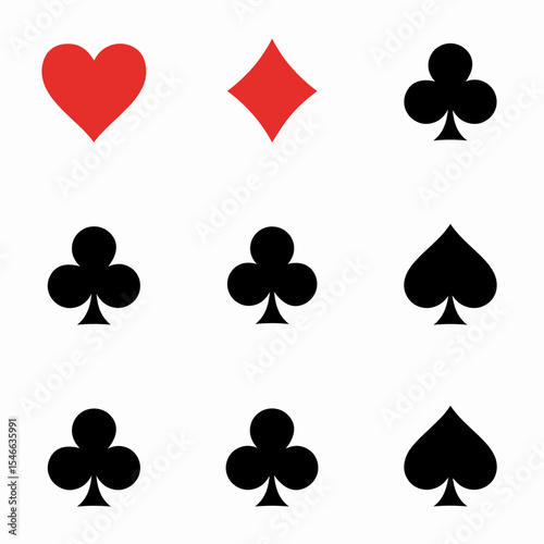 Playing card suits symbols heart diamond spade club