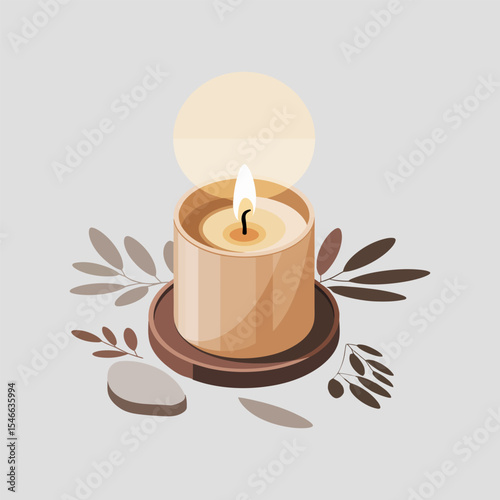 Candle relaxation icon vector design, Health and wellness concept icon