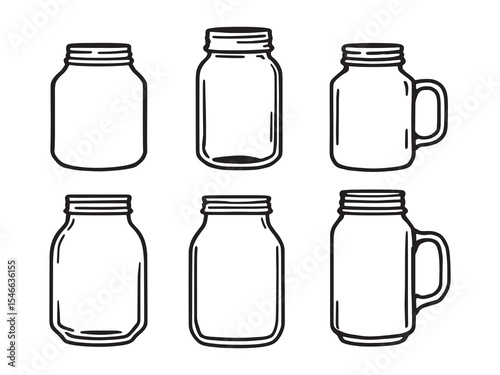 Mason Jar Vector Drawing