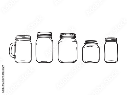 Mason Jar Minimal Line Art
