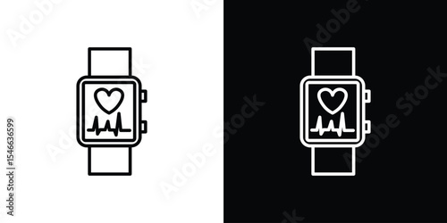 Smartwatch icon in black. flat graphic vector icon