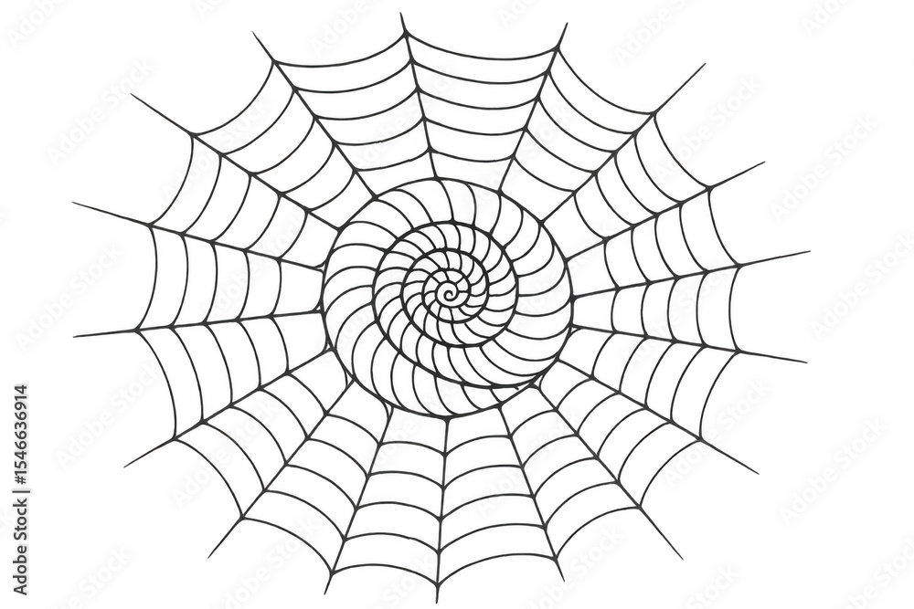 Obraz premium Delicate spiderweb spiral pattern, translucent background, perfect for gothic design and halloween-themed graphic elements