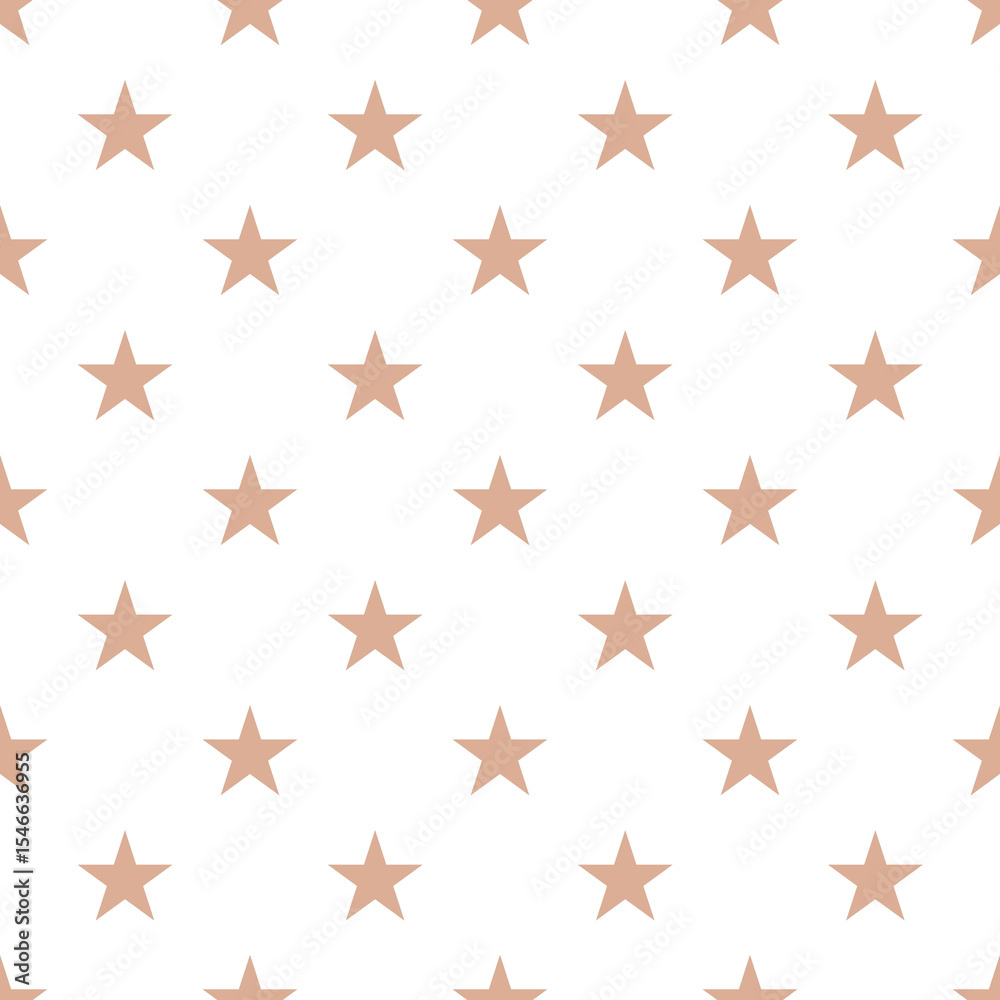 Obraz premium Dusty rose stars seamless pattern on white background in muted pink grid