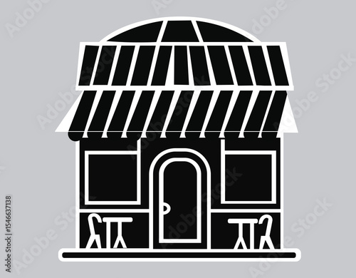 Restaurant building food service icon vector design