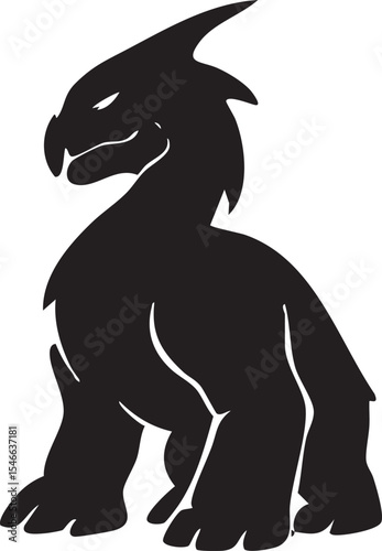 Young dragon silhouette