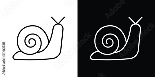 Snail icon in black. flat graphic vector icon
