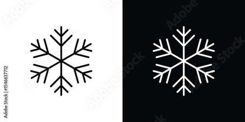 Snowflake icon in black. flat graphic vector icon