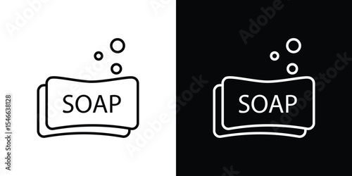 Soap bar icon in black. flat graphic vector icon