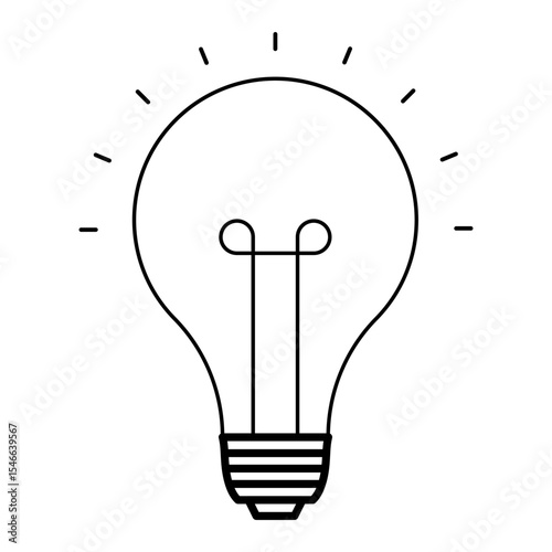 Simple Bulb Icon – Minimalist Light Bulb Symbol in Flat Vector Style, EPS-10