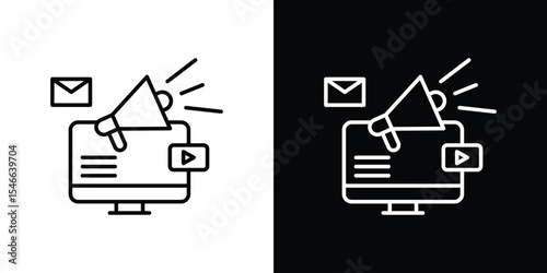 Social campaign icon in black. flat graphic vector icon