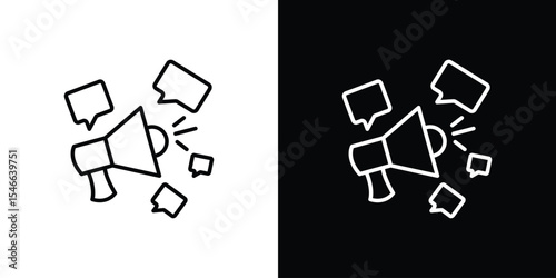 Social campaign icon in black. flat graphic vector icon