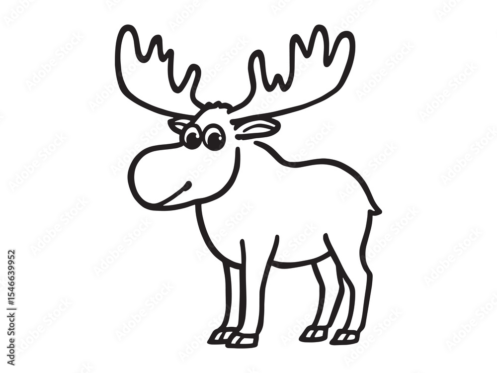 Obraz premium Moose Line Art Drawing