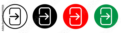 Sign-In Icon Sheet – Multi-Color Login Icons in Flat Vector Design, EPS-10