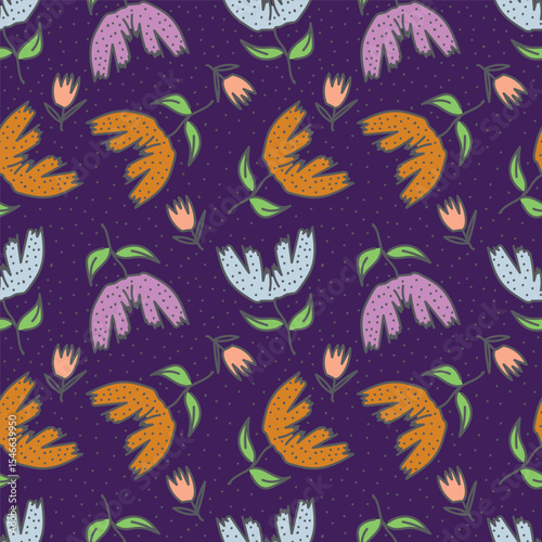 Cute feminine seamless watercolor pattern with little tiny wildflowers, hand drawn