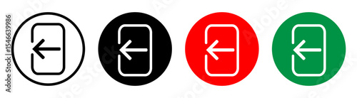 Sign-Out Icon Sheet – Flat Vector Logout Symbols illustration in Multiple Styles and red and green color, EPS-10