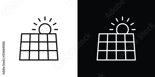 Solar energy icon in black. flat graphic vector icon