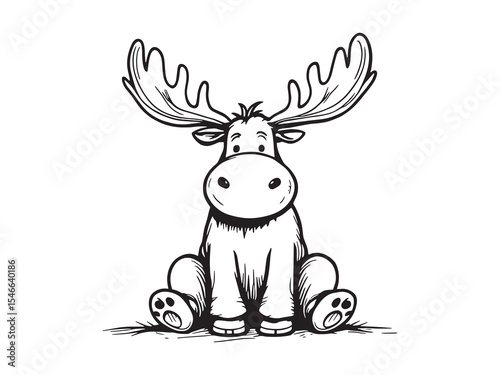 Moose Outline Vector Illustration