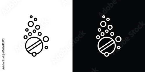 Soluble tablet icon in black. flat graphic vector icon
